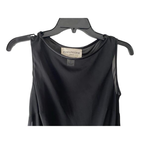 Evan Picone Black Midi Dress 4 Sheer Drop Waist Whimsigoth Fairy Grunge Hoco - Picture 2 of 11